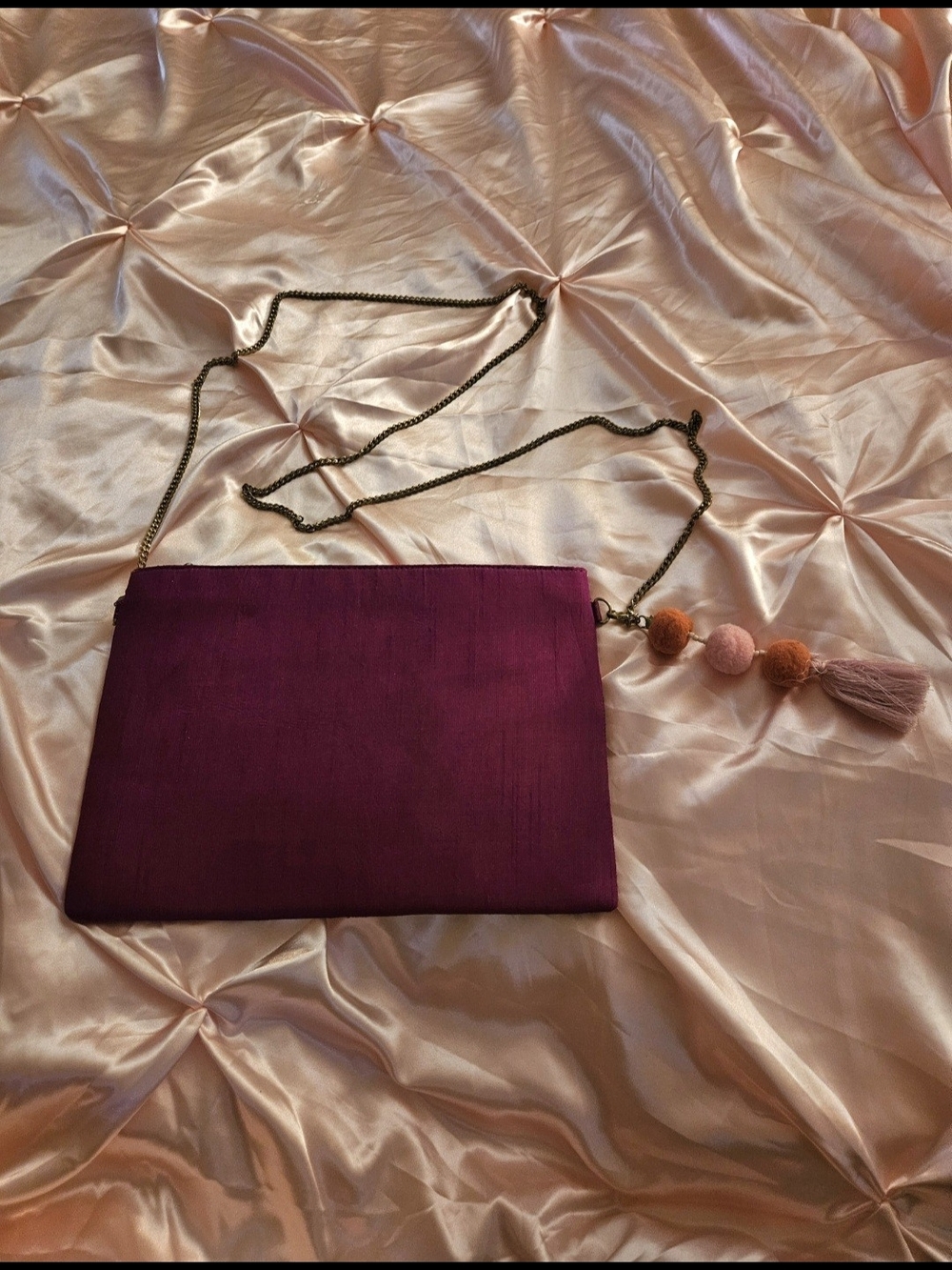 Lulus Embroidered Tropical Motif Crossbody Bag in Plum - Picture 2 of 4